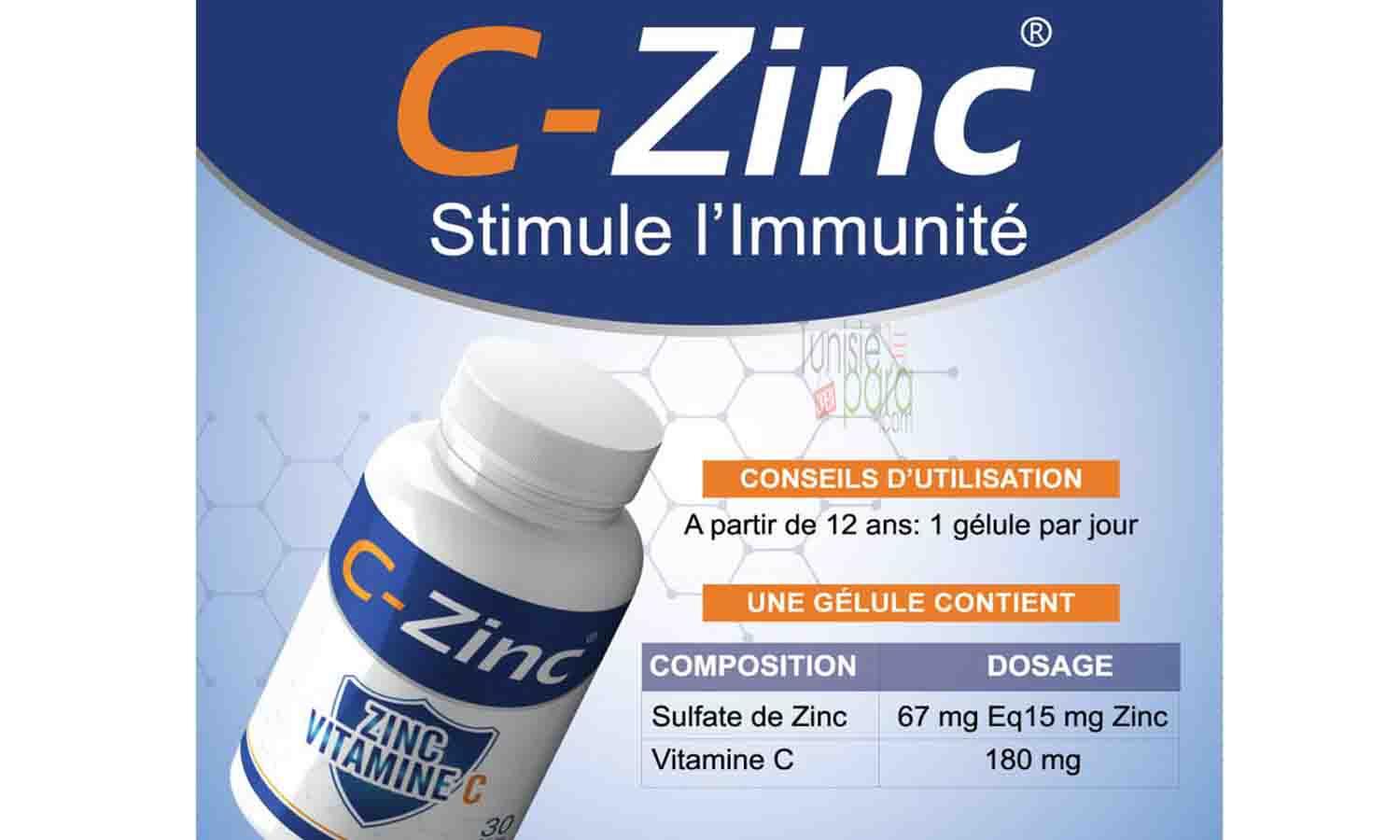 C-ZINC ZINC + VITAMINE C 30 GÉLULES

