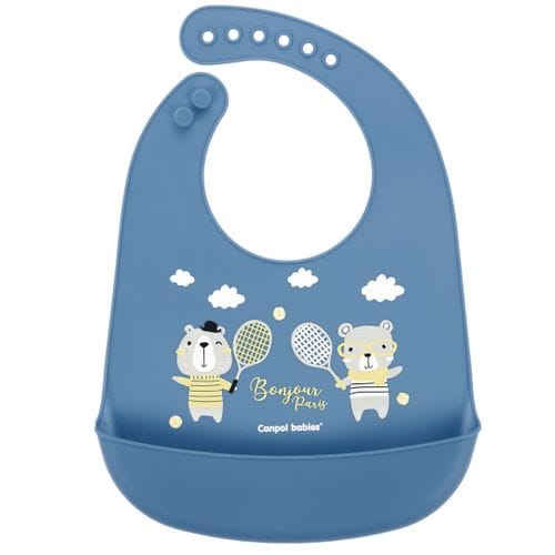 canpol babies bavoir silicone bleu avec poche