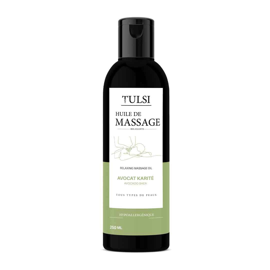 TULSI huile de massage avocat karité 250 ml – Image 3