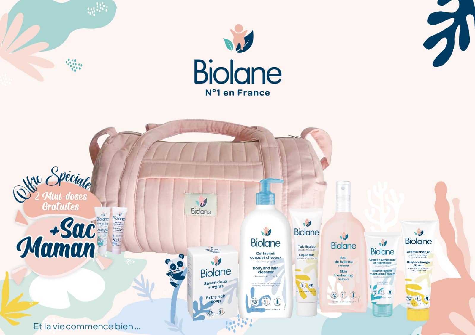 BIOLANE SAC maman matelassé rose