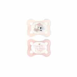 CANPOL babies 2 sucette symetrique silicone 0-2m mini rose