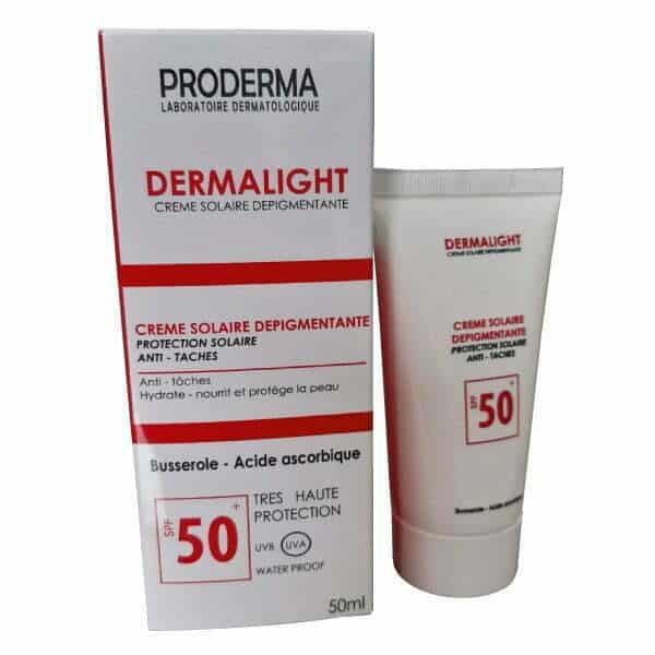 PRODERMA dermalight crème solaire dépigmentant antitaches spf 50+ (rouge)