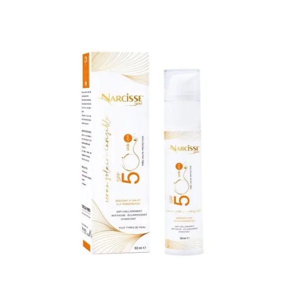 Narcisse Gold Ecran Solaire invisible antitache éclaircissant SPF50+ Tous Type de Peau