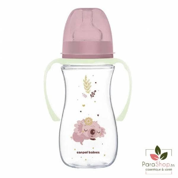 Canpol babies biberon anti colique col large sleepy koala ROSE 300ml – Image 3