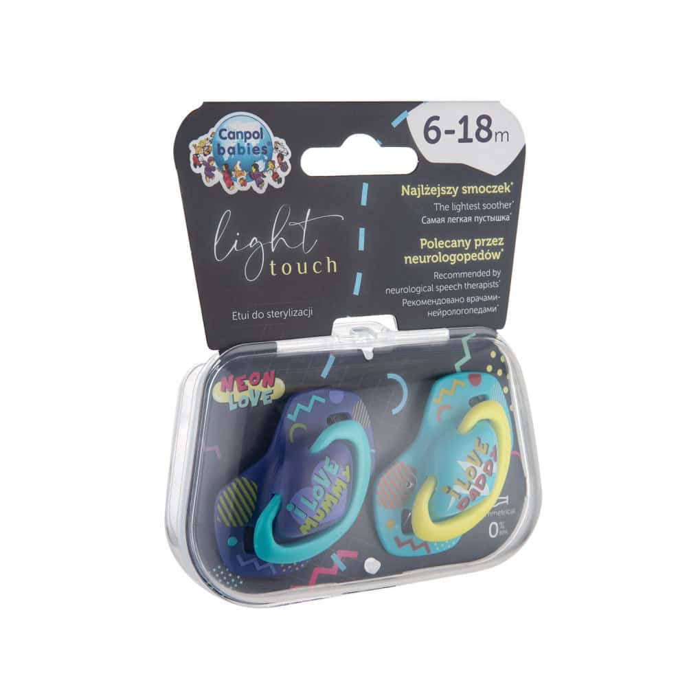 CANPOL 2 sucette universelle neon love rose 6-18m – Image 2