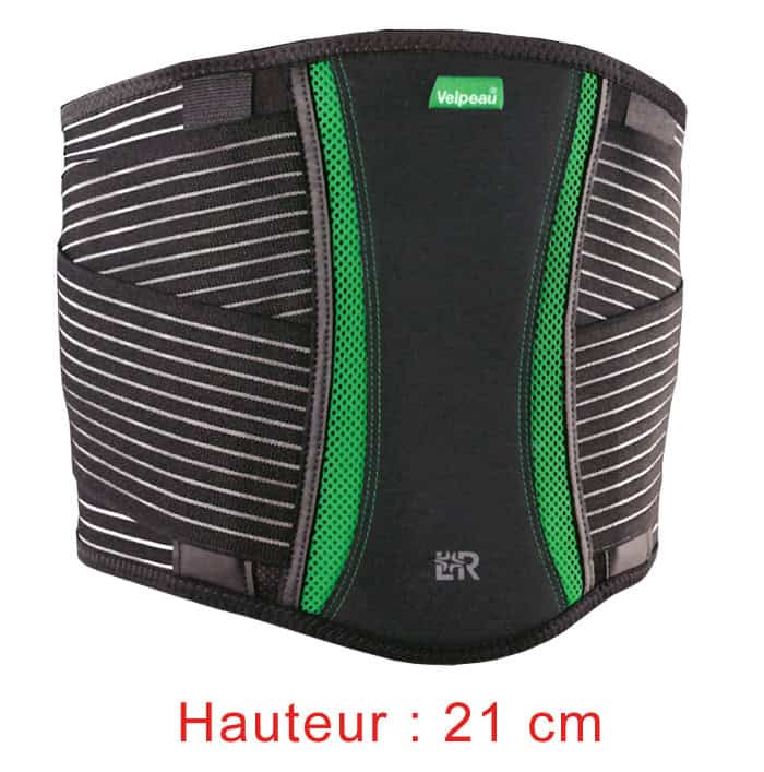 ceinture velpeau dorsamix 21 cm noir/vert 1