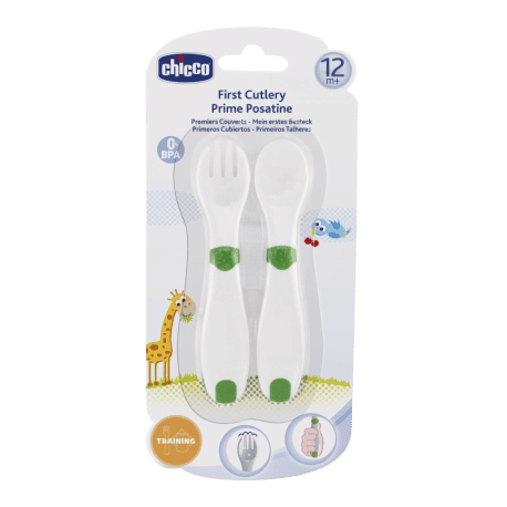 chicco couvert first cutlery 12m+ blanc