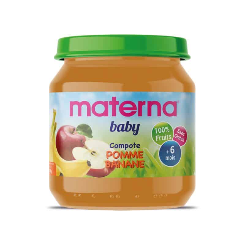 MATERNA compote pomme banane 130g