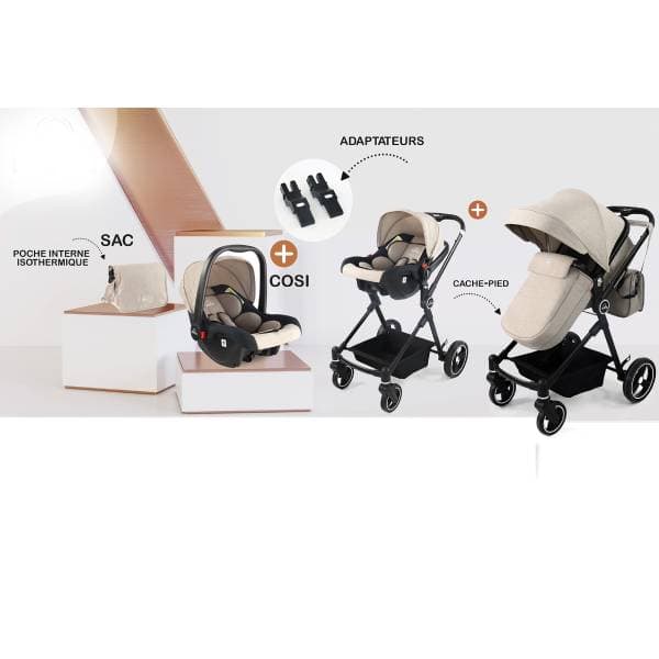 Prima Baby Poussette bébé AMELIA Duo Beige – Image 2