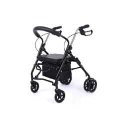 Rollator 4 roues couleur rouge, et noir avec panier et frein