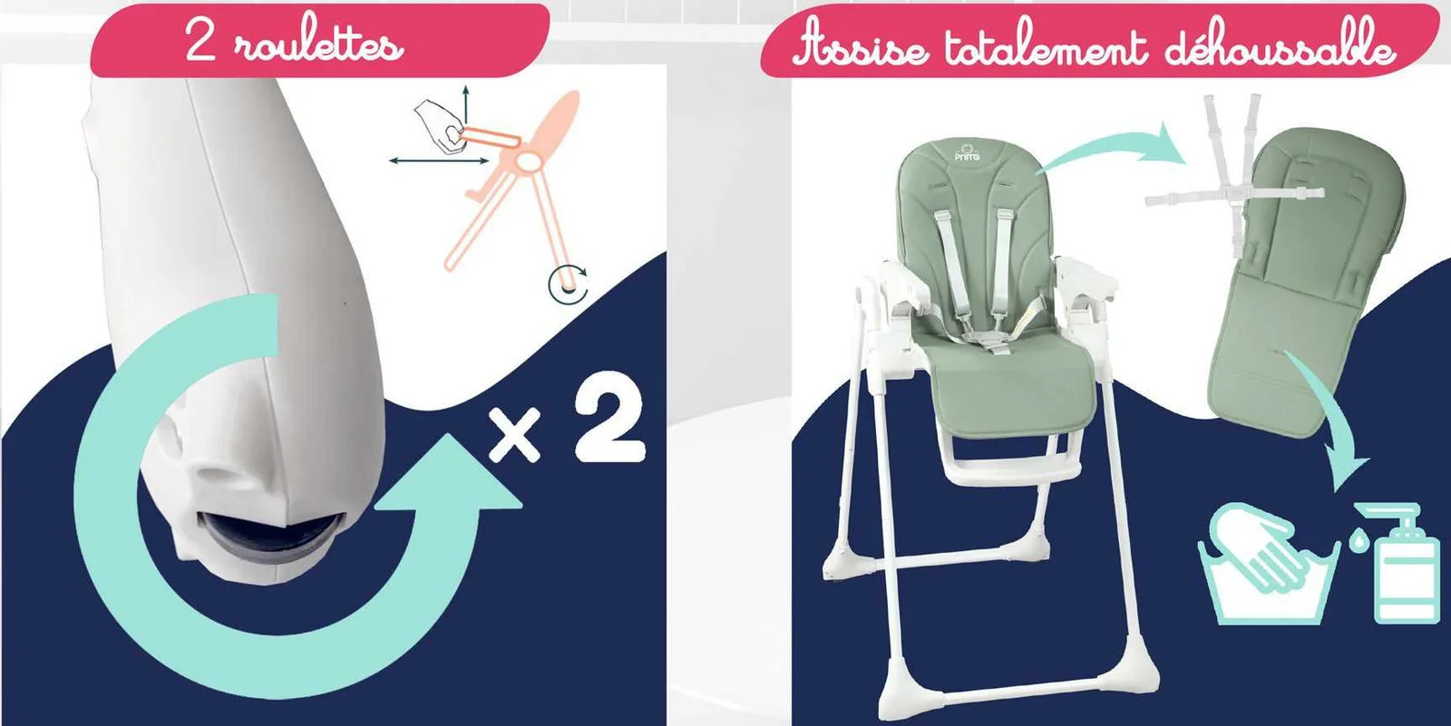 Chaise Haute Prima Bébé Piccola Gris – Image 3