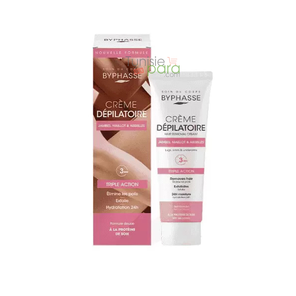 BYPHASSE CREME DEPILATOIRE SILK PROTEIN 125ML NEW