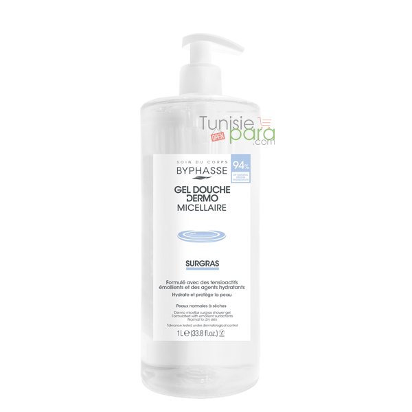 BYPHASSE GEL DOUCHE DERMO MICELL SURGRAS 1L NEW