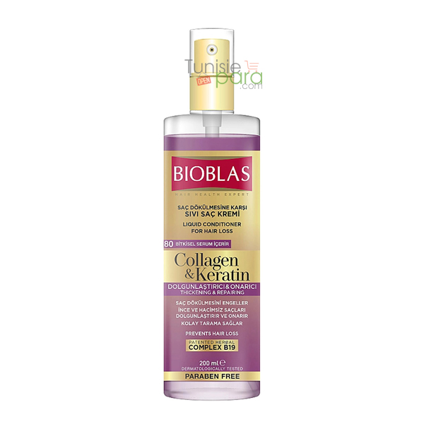BIOBLAS CONDITONNEUR LIQUID COLLAGEN ET KERATIN 200ML