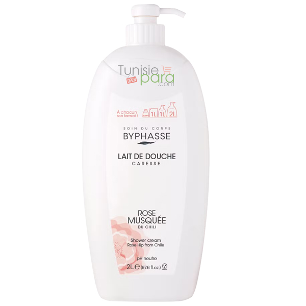 BYPHASSE CARESSE LAIT DE DOUCHE ROSE MUSQUÉE 2L