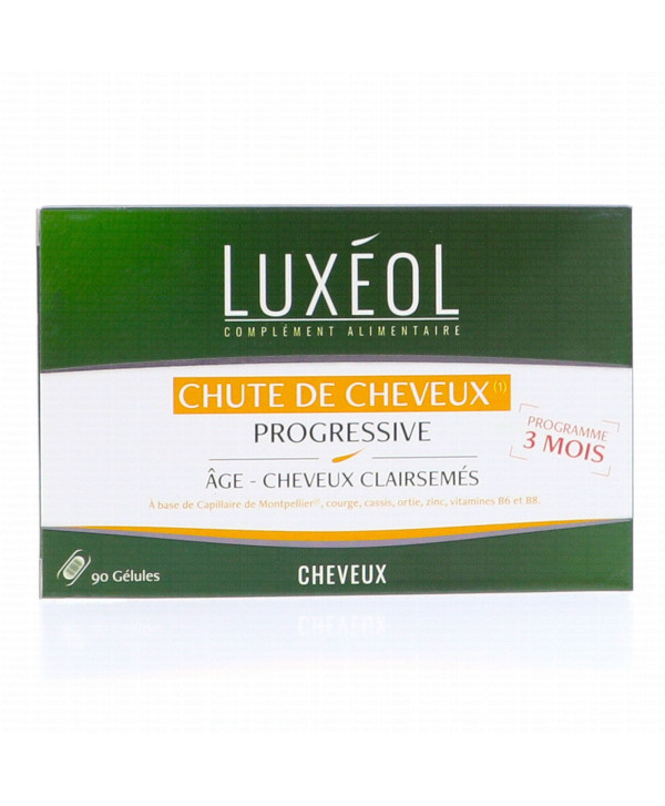 LUXEOL CHUTE DE CHEVEUX PROGRESSIVE 3 MOIS 90 GELULES